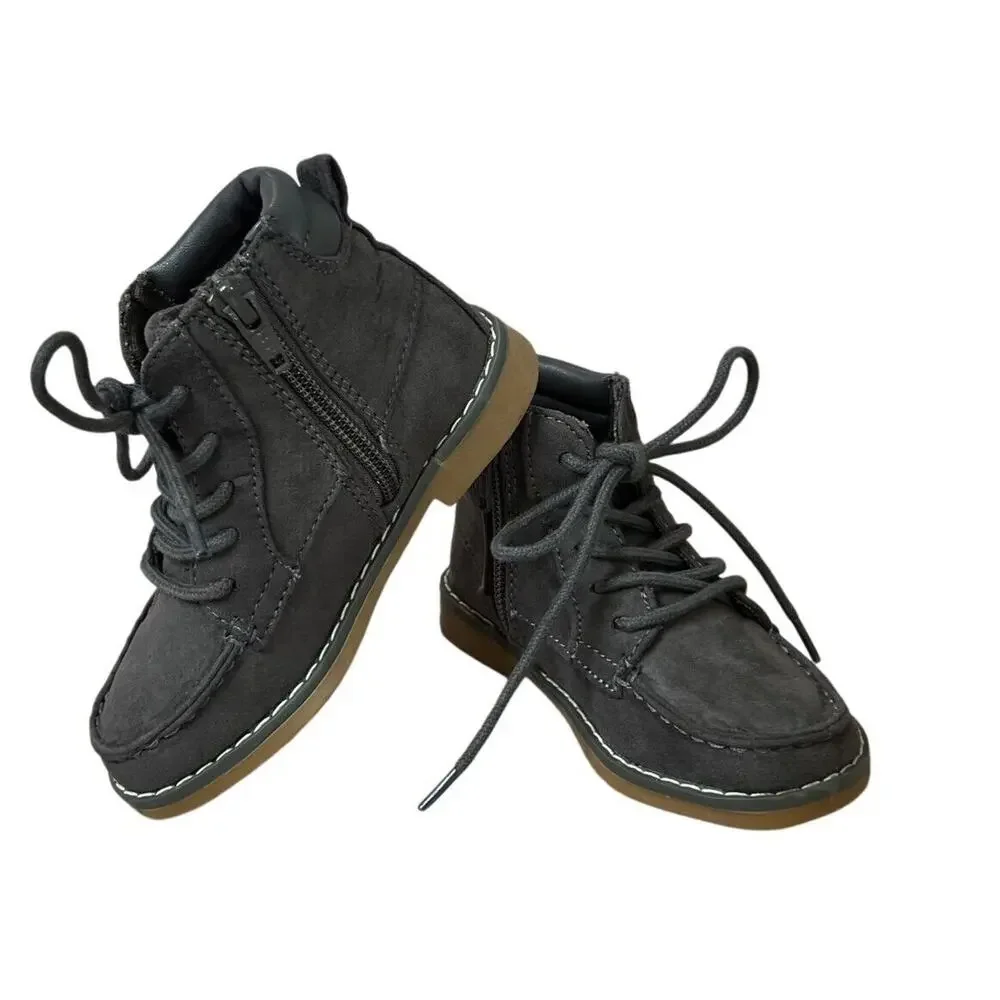 Old‎ Navy Charcoal Grey High Top Faux Suede Like Dad Work Boots 8 Urban Casual